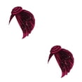 thumbnail image 1 of Sonducket Hijab musulmán preatado con nudo de turbante, cuentas de taladro coloridas, envoltura ajustable para la cabeza, sombreros de moda, capó con Vino rojo 2piezas Sonducket CBP393915, 1 of 5
