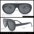 thumbnail image 3 of Retro Futurism Bold Flat Top Thick Plastic Racer Fashion Sunglasses [Ivory - Silver Mirror], 3 of 7
