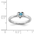 thumbnail image 5 of Blue Topaz Sterling Silver Heart Ring, 5 of 5
