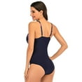 thumbnail image 4 of Women‘s Slimming One Piece V-Neck Front Cross Swimsuit Tummy Control Tankini Bathing Suits  Size S-2XL, 4 of 7