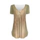 thumbnail image 3 of Gibobby Camiseta Powerblend con Cuello en V Camiseta verano para mujer, camiseta informal con cuello en V, manga corta, con botones(Beige,M), 3 of 4