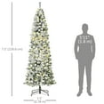 thumbnail image 3 of HOMCOM 7.5FT Prelit Snow Flocked Christmas Tree w/ Light, Xmas Decor Green, 3 of 10
