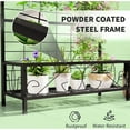 thumbnail image 4 of Metal Tall Plant Stand with Trellis Hanging Bar 88Lbs Capacity for Indoor Outdoor Black, 4 of 7