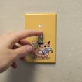 thumbnail image 3 of Kawaii Cute Cat with Fish in Mouth Plastic Wall Decor Toggle Light Switch Plate Cover, 3 of 3