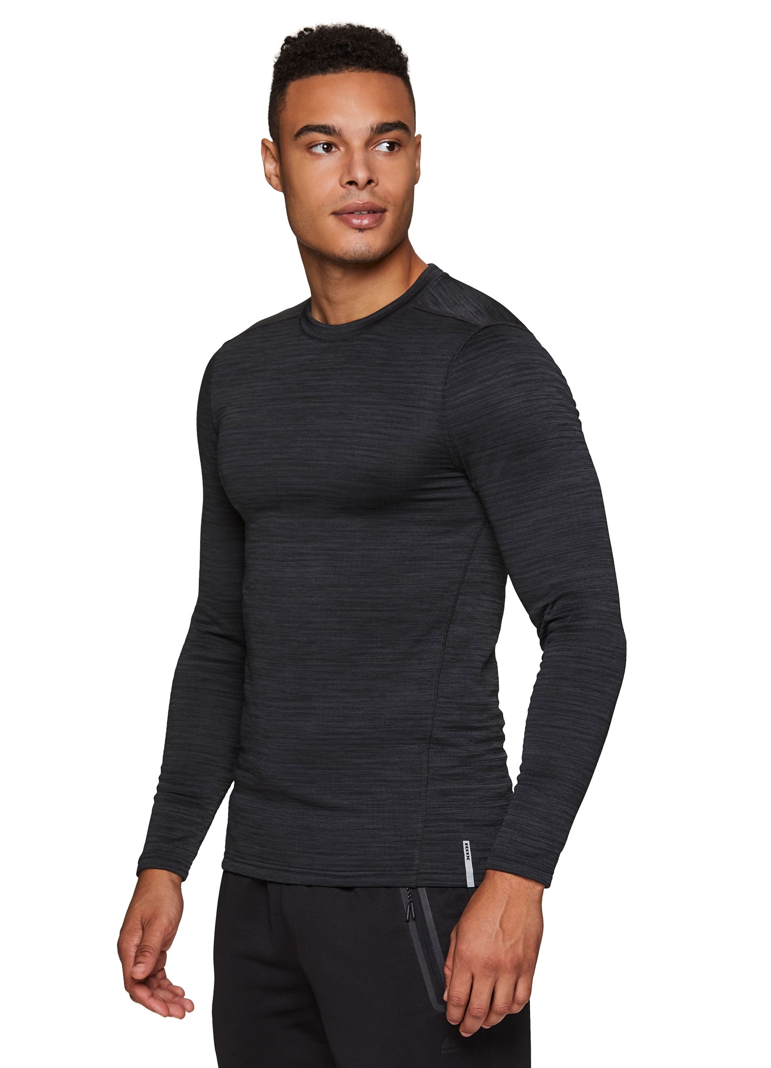 RBX Active Men's Athletic Performance Long Sleeve Crew Neck Fleece Lined Insulated Fitted Base Layer T-Shirt