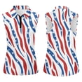 thumbnail image 2 of Aplkyhs Patriotic Zebra Women's Golf Shirt and Sun Visor Hat Set Moisture-Wicking Breathable Sleeveless Golf Shirt Adjustable UV Protection Sun Visor for Golf,Tennis,Hiking,Running,Daily Casual Wear, 2 of 7