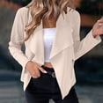 thumbnail image 5 of kamemir Coat Women Women's Suede Jackets 2024 Fall Clothes Long Sleeve Open Front Cropped Coat Outwear(Beige,XL), 5 of 6
