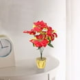 thumbnail image 4 of Artificial Red Poinsettia Potted Plant Poinsettia Plant Artificial Poinsettia Bonsai  Simulation Poinsettia Plant Christmas Flowers Decorations in Pot, 4 of 12
