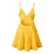 thumbnail image 4 of Vestido midi de verano sin mangas con cuello en V y corte A para mujer - Vestido de playa con volantes de poliéster, 4 of 7