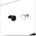 thumbnail image 3 of Joyería al por mayor-pendientes redondos lisos de acero de titanio para hombres y mujeres joyería negro/blanco, 3 of 4