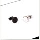 thumbnail image 3 of Joyería al por mayor-pendientes redondos lisos de acero de titanio para hombres y mujeres joyería negro/blanco, 3 of 4