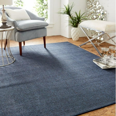 Mainstays Titan Solid Area Rug, Navy, 3' x 5' (Best Area Rugs For Living Room)
