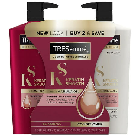 TRESemme Keratin Smooth with Marula Oil Shampoo and Conditioner (28 fl. oz., 2 (Best Keratin Shampoo And Conditioner)