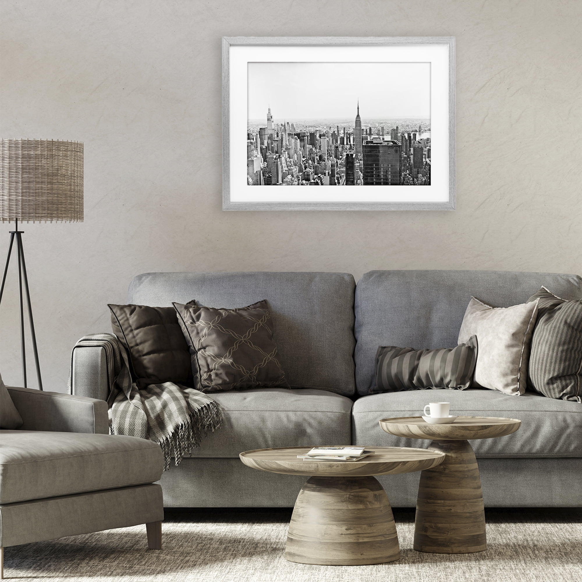 Stupell Industries New York City Scape View Gray Framed Print Under Glass, design by Kali Wilson