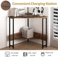 thumbnail image 6 of Costway Triangle Computer Desk Corner Desk Home Office w/Power Outlets USB Ports Rustic, 6 of 10