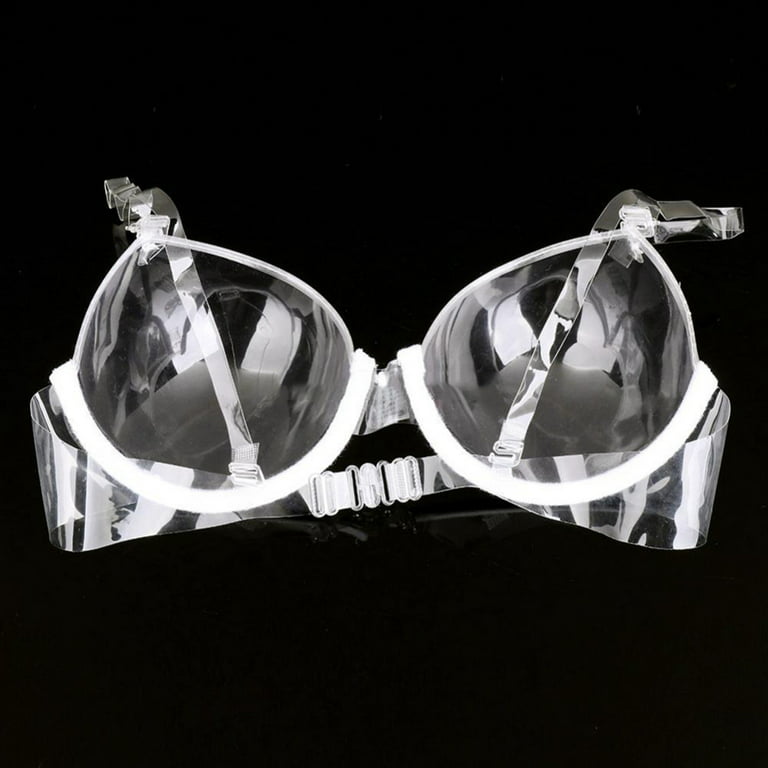harmtty Transparent Plastic 3/4 Cup Clear Strap Invisible Bra Women's Sexy  Underwear 