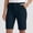 Navy, variant on Josdec Women's High Waist Stretch Bermuda Shorts Knee‑Length Workwear Chino Straight Tube with Multi‑Pockets for Hiking Daily Wear