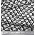 thumbnail image 2 of Soimoi Black Cotton Duck Fabric Flourish Damask Printed Craft Fabric by the Yard 42 Inch Wide, 2 of 3