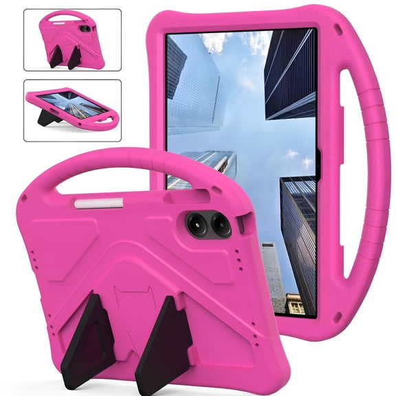GJX 12.1 Inch Tablet Pro Case, Kids Case for 12.1 Inch Pro Tablet, Shockproof Protective Cover with Handle Stand, Rose