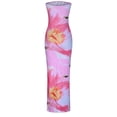thumbnail image 5 of Daiosportswear Women's Tropical Floral Print Strapless Bodycon Maxi Dress Pink S(S), 5 of 7