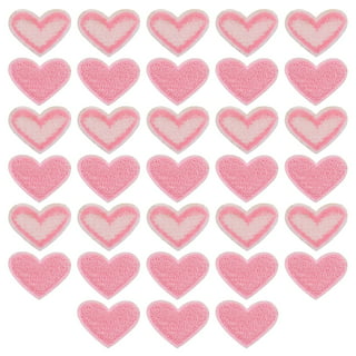 Pink Heart - Confetti Shimmery - Iron On Applique/ Embroidered