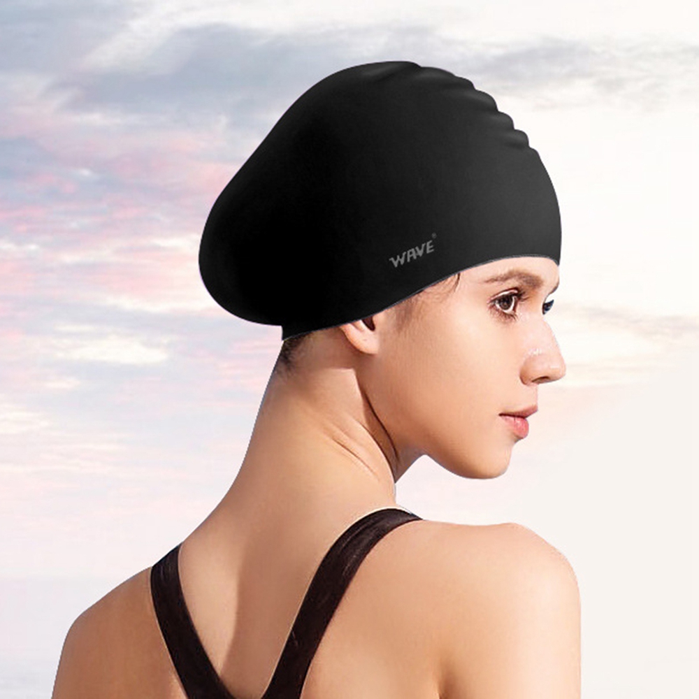 Swim Cap for Women Men, Durable Silicone Swimming Hat with Ear