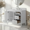 thumbnail image 5 of Vanity Art 36" Double Door Bathroom Vanity with Sink, Freestanding Storage Cabinet with Engineered Marble Top, Flip Down Tray, Drawer, and Shelf, 5 of 8