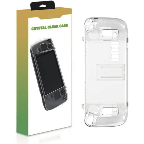 Protective Case for Steam Deck, Crystal Clear Hard Full Cover with Bracket, Shock Proof Scratch Resistant, Cover Protector