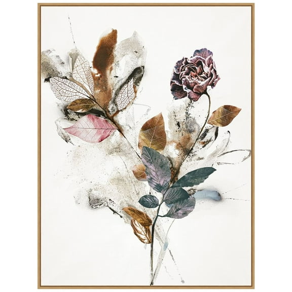 Amanti Art Playing Flower 1 Framed Canvas Wall Art Print