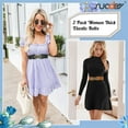 thumbnail image 3 of SUOSDEY Women Stretchy Belts Ladies Elastic Wide Waist Belts for Dresses 2 Pack, 3 of 7