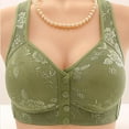 thumbnail image 2 of ZHENHONG Bras for Women Comfort Breathable Plus Size Daily Bras No Underwire Full Support Front Closure Bras Green E Cup, 2 of 4