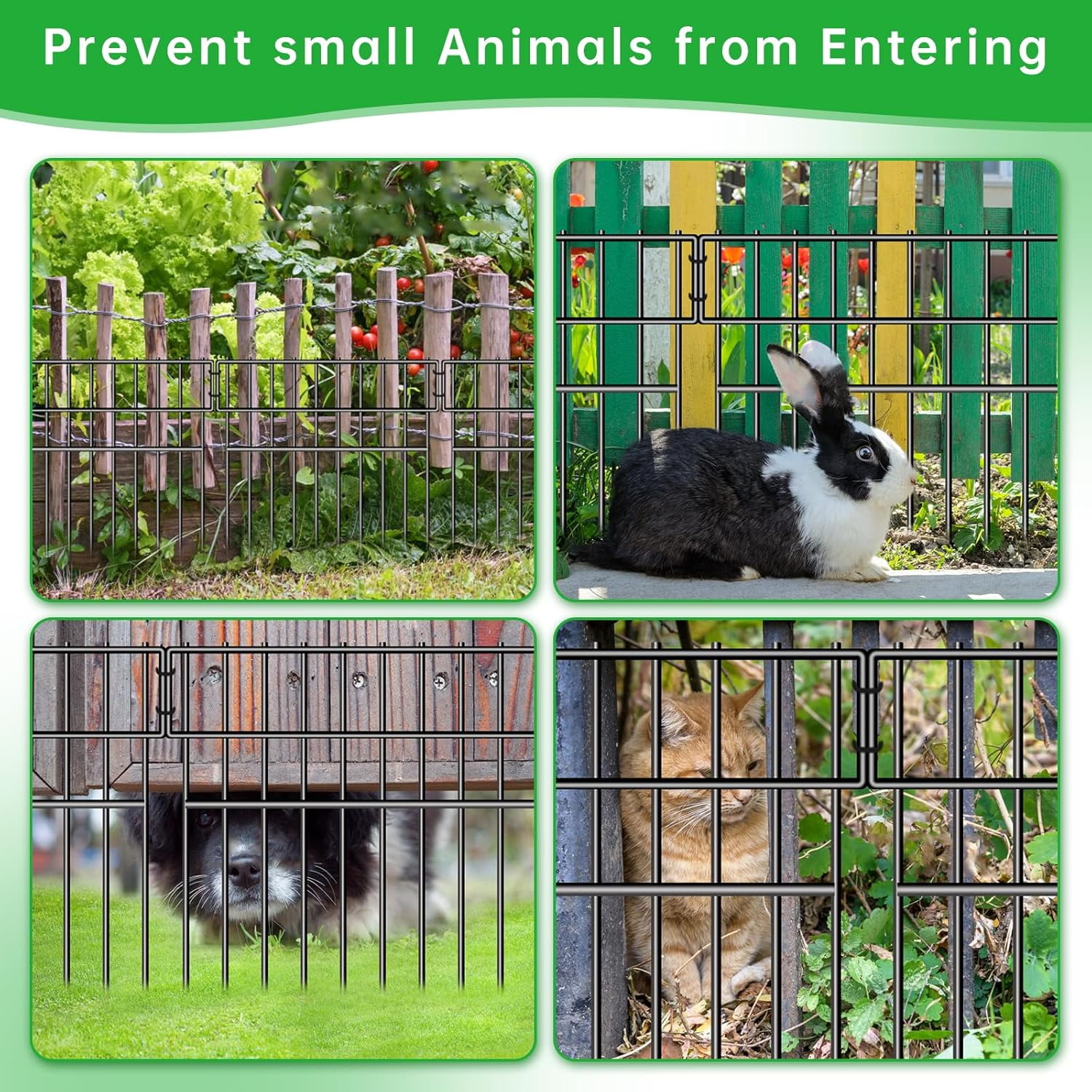 39.5ft Long No Dig Animal Barrier Fence, 13in High with 28 Panels, 1.52in Gap Anti-Digging Dog Barrier, Rustproof Metal Garden Edging for Yard and Lawn Defense