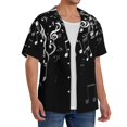 thumbnail image 2 of Fuzoiu Falling Musical Print Men's Casual Short,Men's Short Sleeve Shirt,Mens Casual Button Down Shirts,Cuban Collar Summer Shirt for Beach, Vacation, and Outdoor Activities-4X-Large, 2 of 5