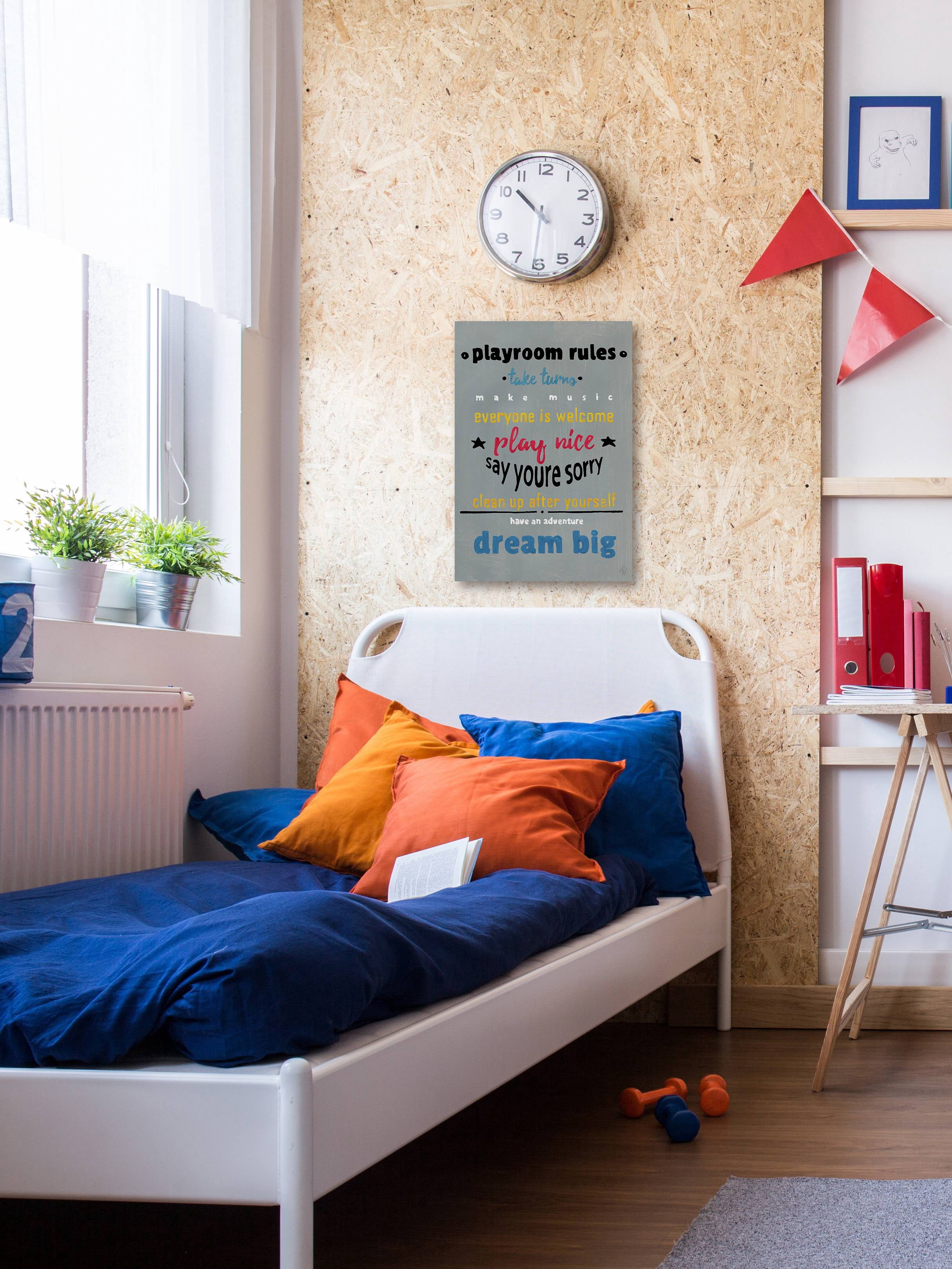 Marmont Hill Gray Playroom Rules Canvas Wall Art