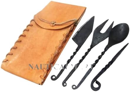 Mittelalterliches Essbesteck-Set – Handgeschmiedet Mit Ledertasche