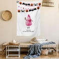 thumbnail image 2 of Halloween Tapestry, Funny Candy on Stripes with Hanging Pumpkin Spider Flag Ornaments, Wall Hanging for Bedroom Living Room Dorm Decor, 60W X 80L Inches, Pink Vermilion Dark Grey, by Ambesonne, 2 of 5