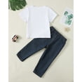 thumbnail image 3 of Toddler Boys Summer Clothes 3T 4T Boy Outfits Little Boy Jeans Clothes White T-shirt Top Sets 3 Year Old Denim Clothing, 3 of 5