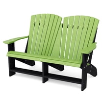 Wildridge Heritage Double Adirondack, Lime Green and Black - All-Weather Recycled Plastic Furniture for Patio, Deck, Lawn