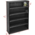 thumbnail image 4 of Wooden Wall-Mounted Display Shelf Rack for Collectibles, Figures,Shot Glasses,Spice Can,Cosmetics or Perfume, 5 Adjustable Height Shelves,Space-Saving, Black Color, 4 of 5
