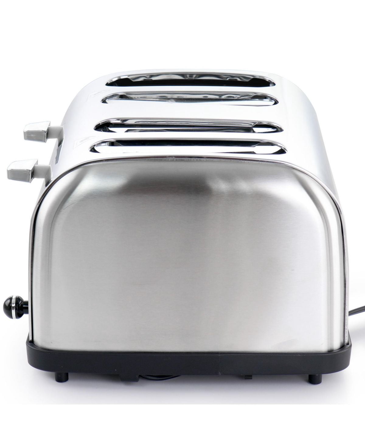 4 Slice Stainless Steel Wide Slot Retro Toaster with Dual Control Panels, 6 Browning Settings, 1.5-Inch Extra Wide Slots for Bagels & Waffles, Silver