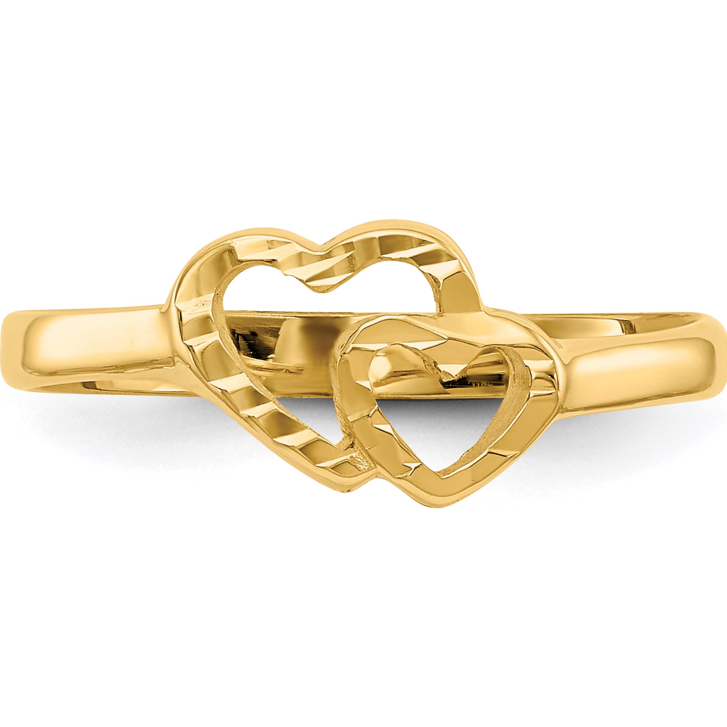 Romantic 22 Karat Yellow Gold Heart Finger Ring