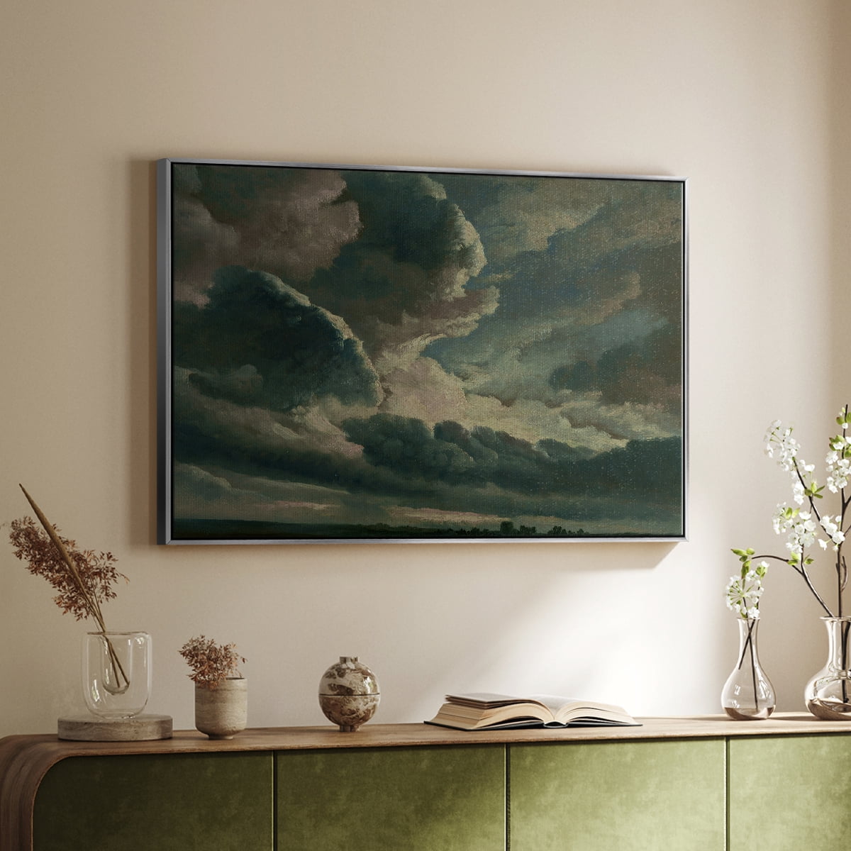 Vintage Landscape-CCXXXVII By Wexford Home Framed in Silver Wood Gallery Wrapped Canvas 25 in. x 37 in.