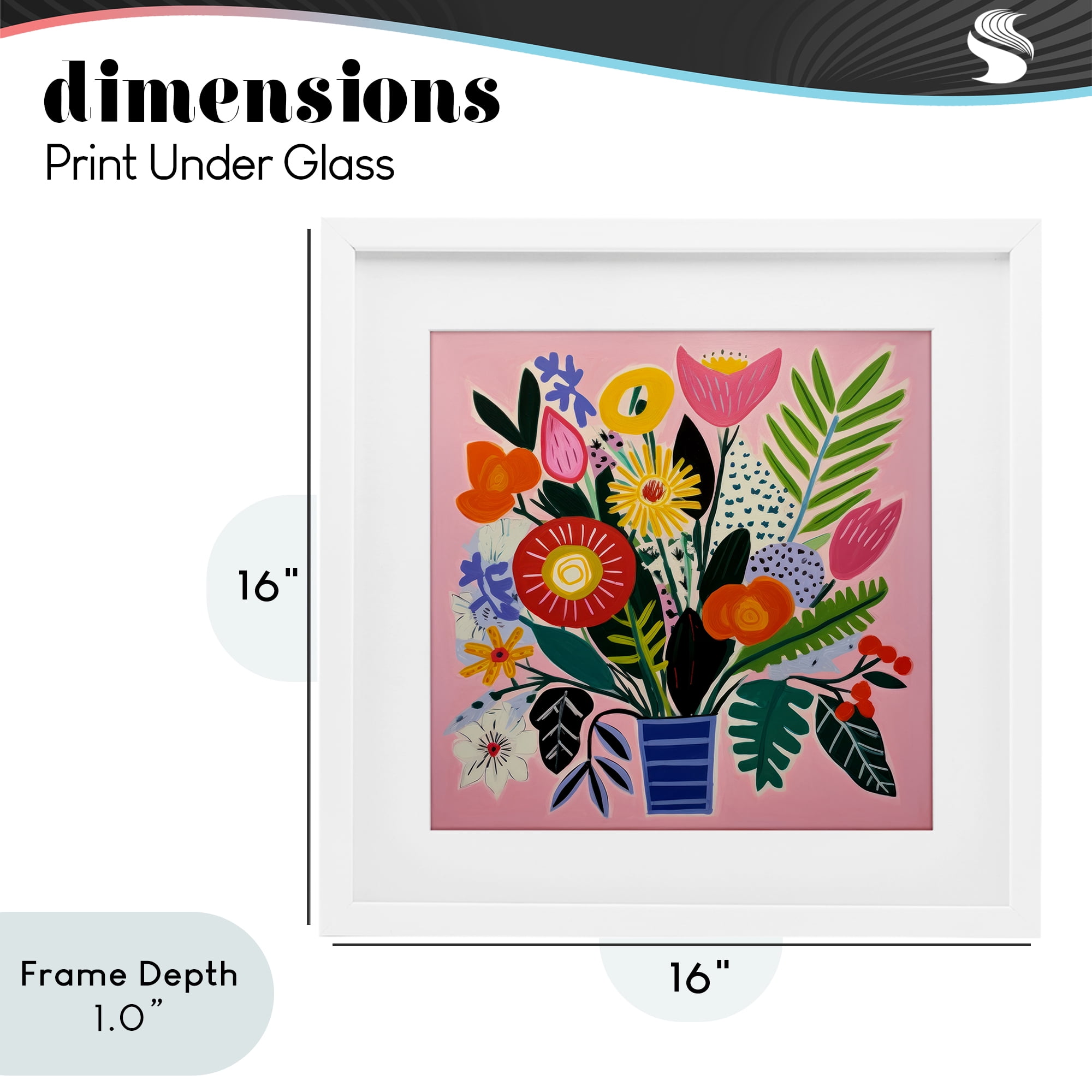 Stupell Industries Floral Flourish Summer Bouquet White Framed Print Under Glass, design by Lazar Studio