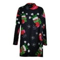 thumbnail image 5 of Pntutb Mujer Navidad Impresión Moda Casual Botón Manga Larga Rebeca Top Blusa Pntutb Pntutb-6171, 5 of 5