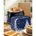 thumbnail image 5 of Fsddascl Navy Blue Christmas Tree Small Toaster Cover 2 Slice, Kitchen Appliance Covers, Xmas Tree Snowflake Balls Toaster Oven Cover with Loop, Bread Machine Cover Polyester Dust Cover Protection, 5 of 5