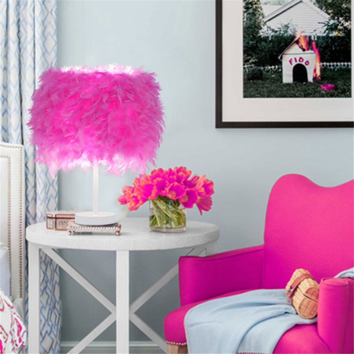 feather bedside table lamp