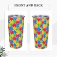 thumbnail image 3 of Juego de tres piezas de taza térmica portátil de acero inoxidable con pajita y aislamiento de 20 oz para el mes de concientización sobre el autismo, 3 of 7