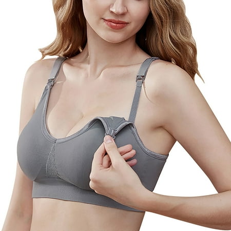 

Vedolay Lingerie For Women Womens Low Back Bra Wire Lifting Deep U Shaped Plunge Backless Bra with Convertible Clear Straps Gray XL