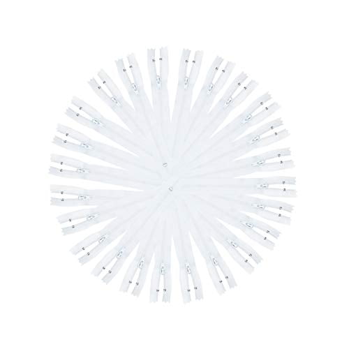 Zipperstop 7" White 7" 24 Craft YKK Zippers for Purses100 Made in USA