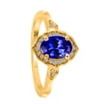 thumbnail image 5 of AoneJewelry 0.85 Carat Oval Shape Created Tanzanite and Diamond Ring In 10K Solid Rose, White & Yellow Gold, 5 of 5